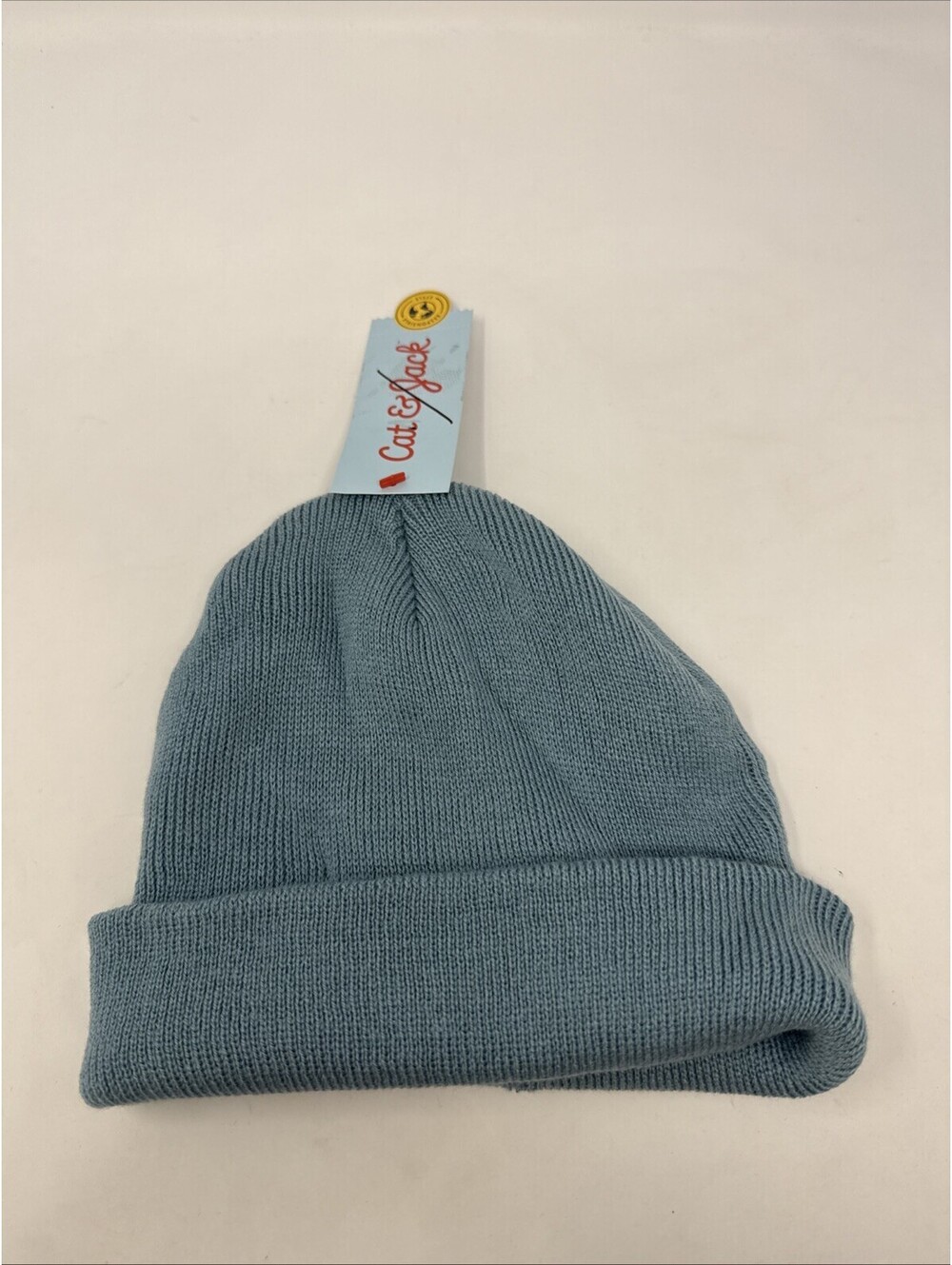 Cat & Jack Light Blue Ribbed Knit Beanie Hat Soft Stretch Warm Winter Cap
